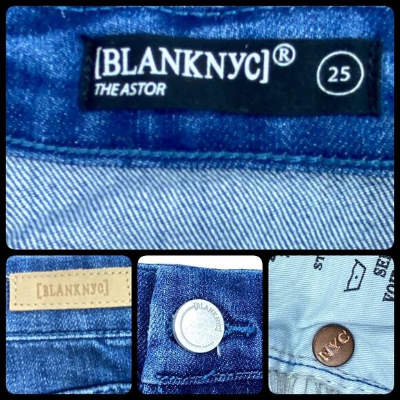 BlankNYC The Astor Cut-Off Raw Hem Denim Short Size 25 Blue Jean Shorts - Picture 10 of 12